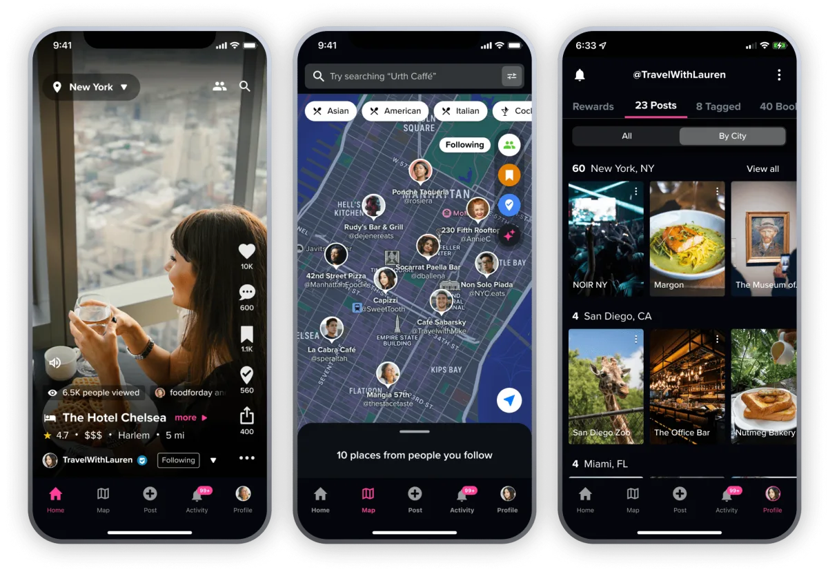 Atmosfy city feed screen